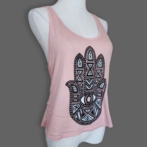 Pink Hamsa Hand Tank Top, Women's M